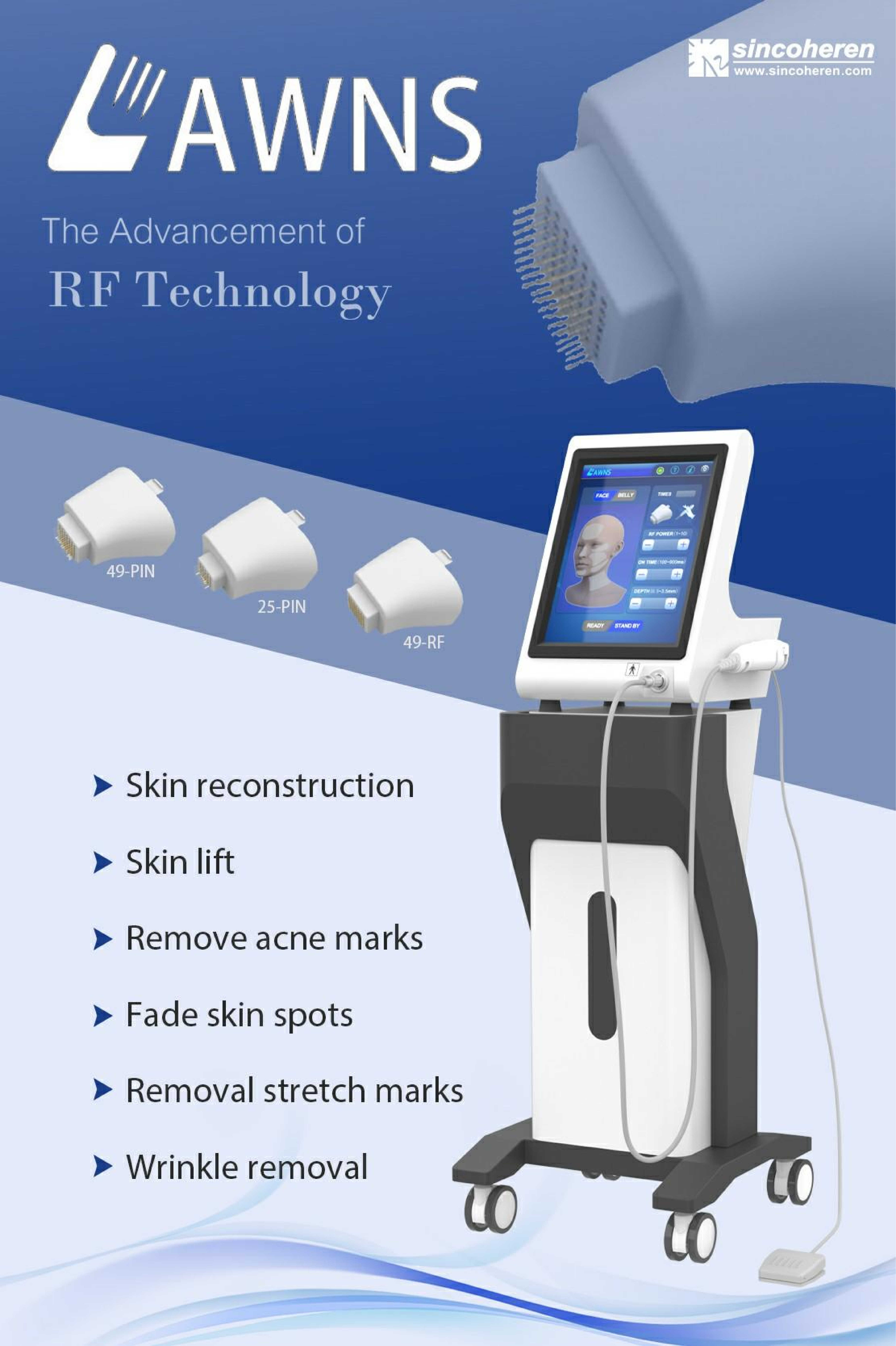 FDA Microneedle Fractional RF Machine AWNS RF