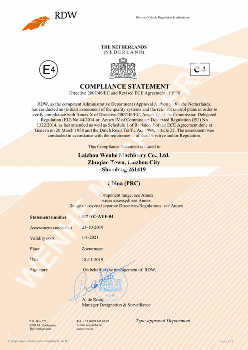 R90 CERTIFICATE