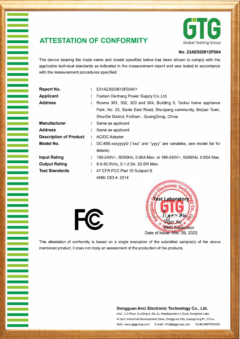 FCC Certification 01