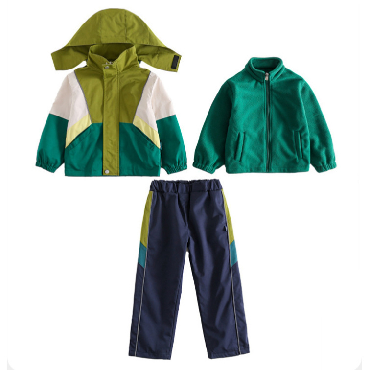 Chaqueta cortavientos para niños de 2 piezas y traje de 1 pantalón