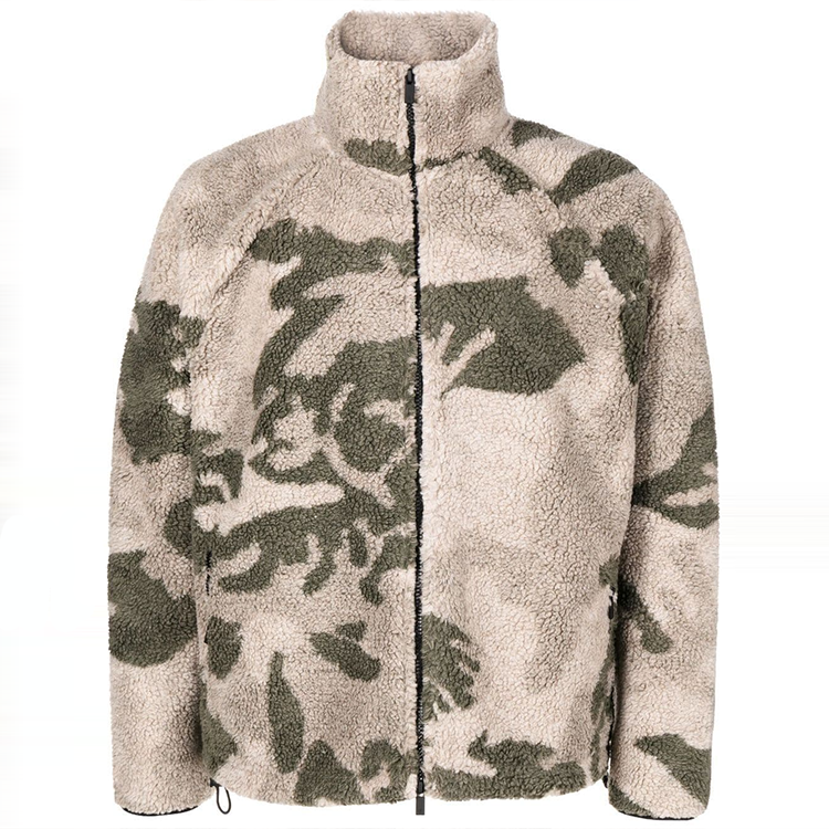 Al aire libre Imprimir Mens cremallera hasta camuflaje Sherpa chaqueta