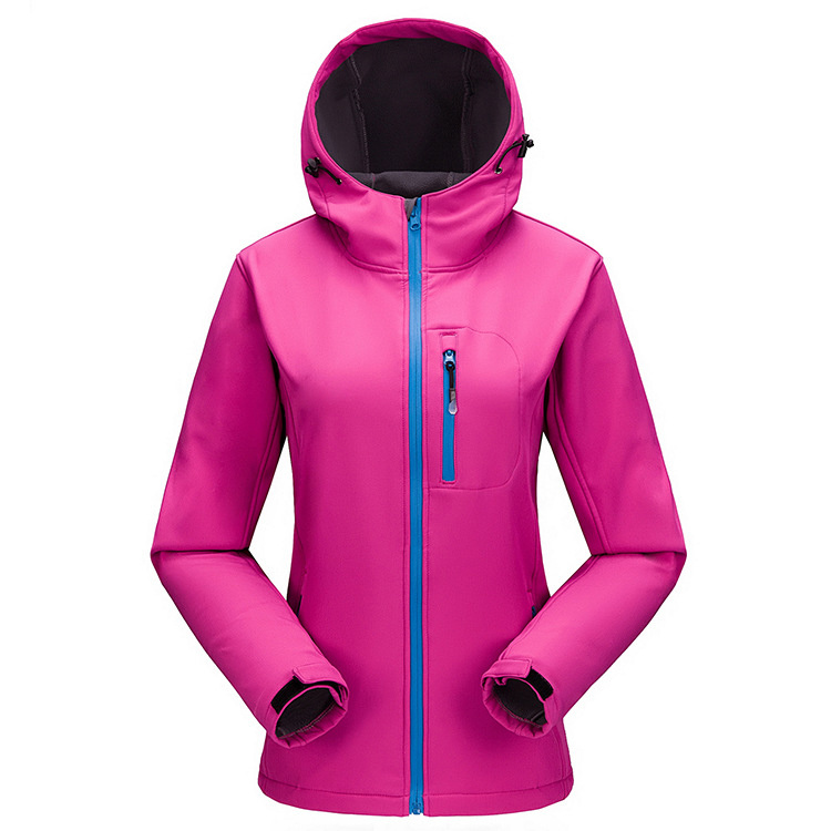 Chaquetas de cáscara suave delgada de una sola capa a prueba de viento para mujer