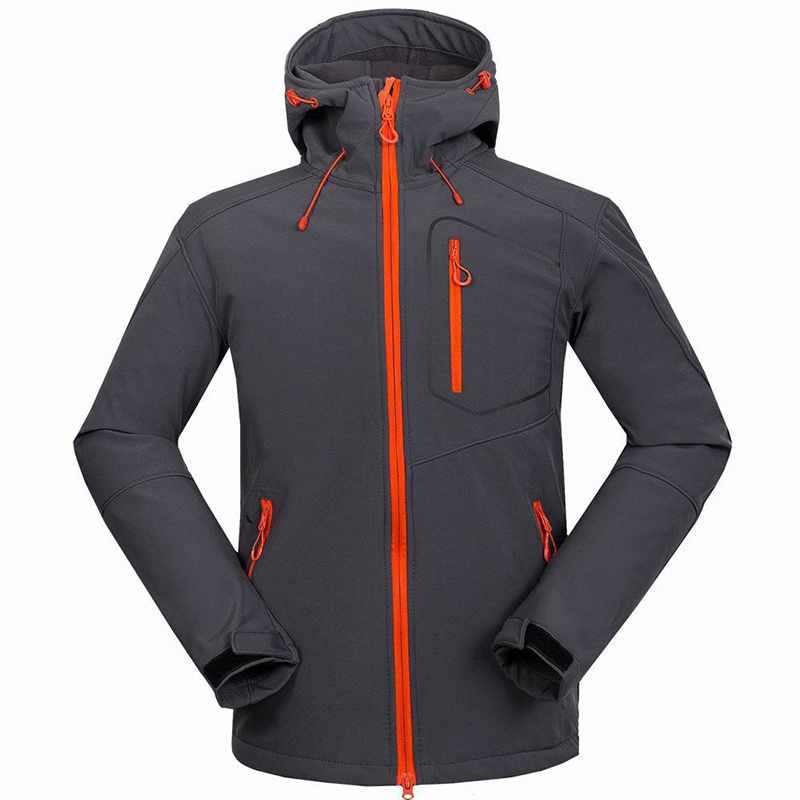 Chaquetas de cremallera de contraste de cáscara suave delgada de una sola capa a prueba de viento para hombres