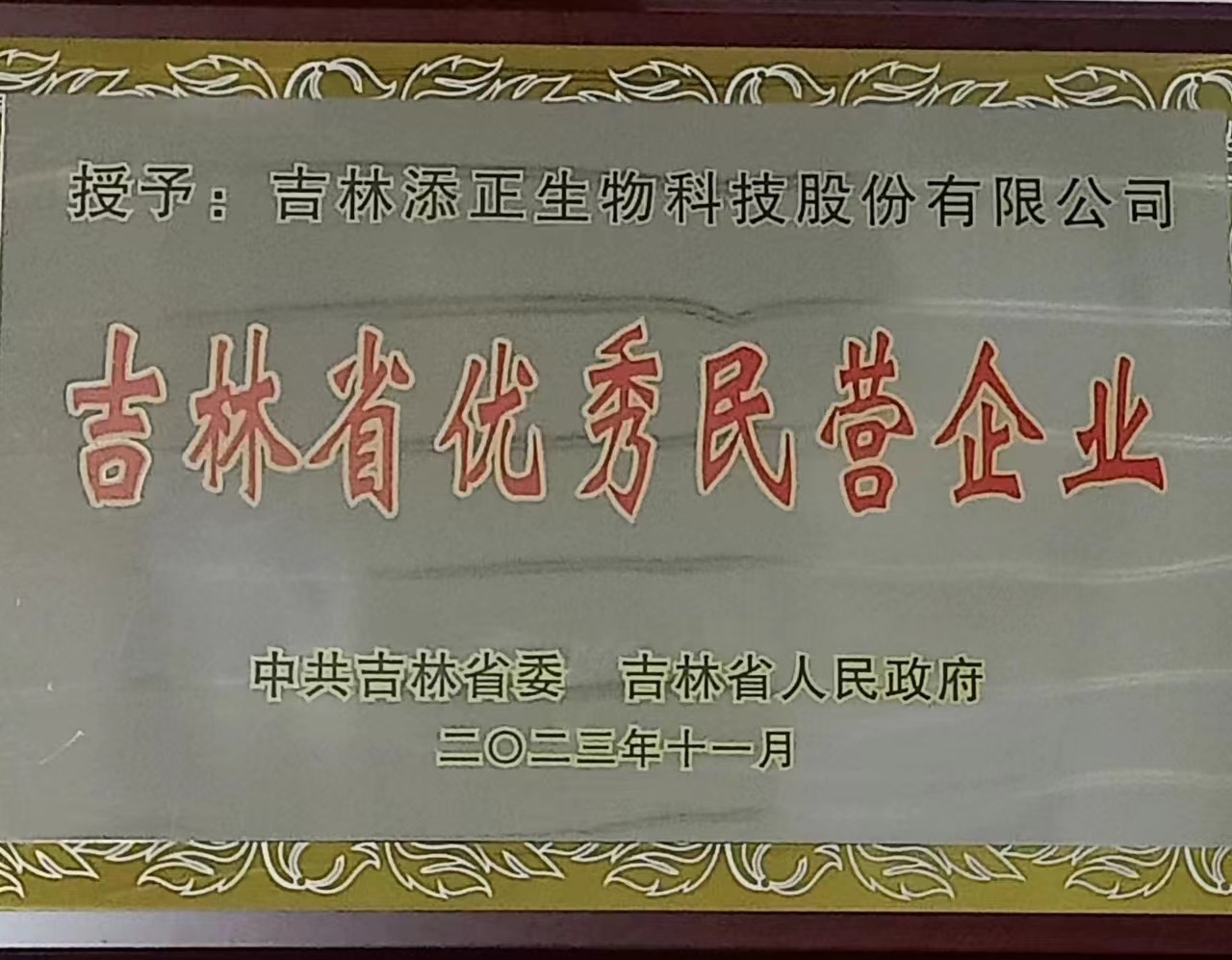 Jilin Province outstanding private enterprise