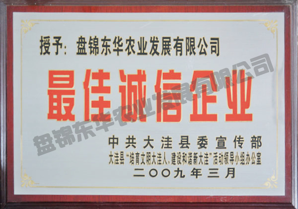 最佳誠信企業(yè)