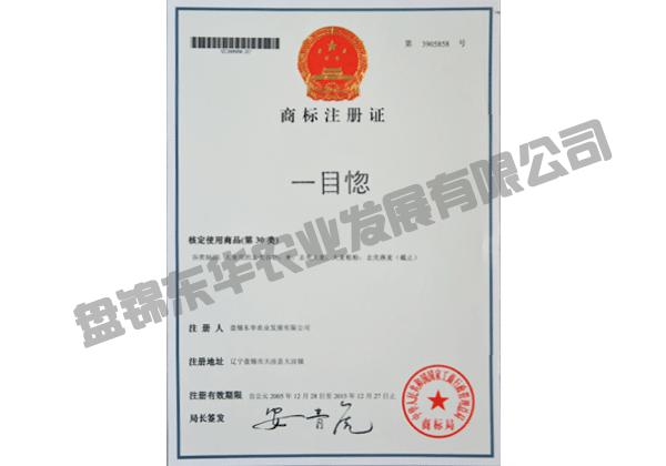 商標(biāo)注冊(cè)證“一目惚”