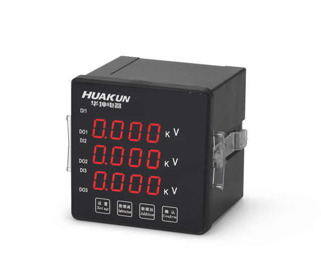 Digital display three-phase voltmeter