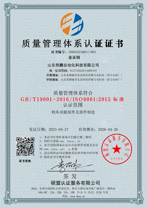 Quality Management System Certification