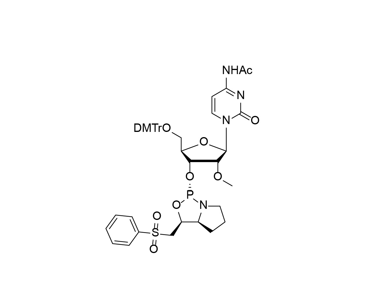 DMTr-2'-O-Me-rC(Ac)-3'-(L)-PSM-Phosphoramidite