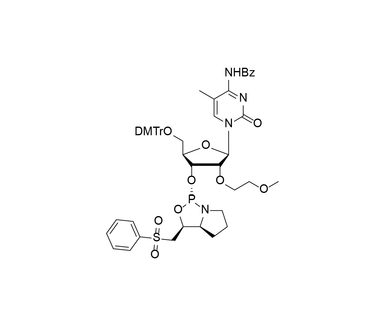 DMTr-2'-O-MOE-5-Me-rC(Bz)-3'-(L)-PSM-Phosphoramidite