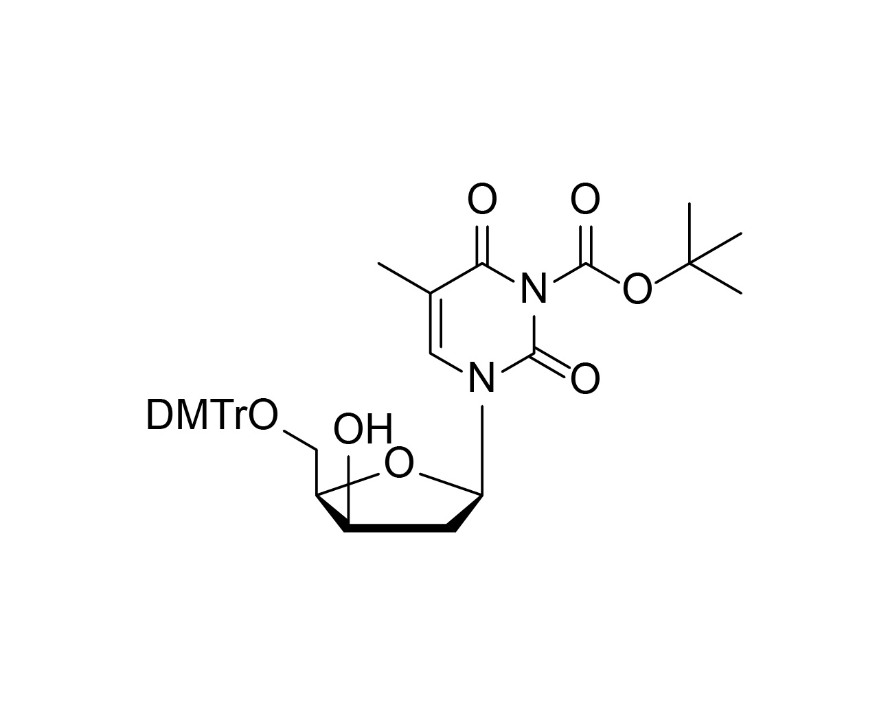 5'-O-DMTr-3'-β-OH-2'-5-Me-dU(Boc)