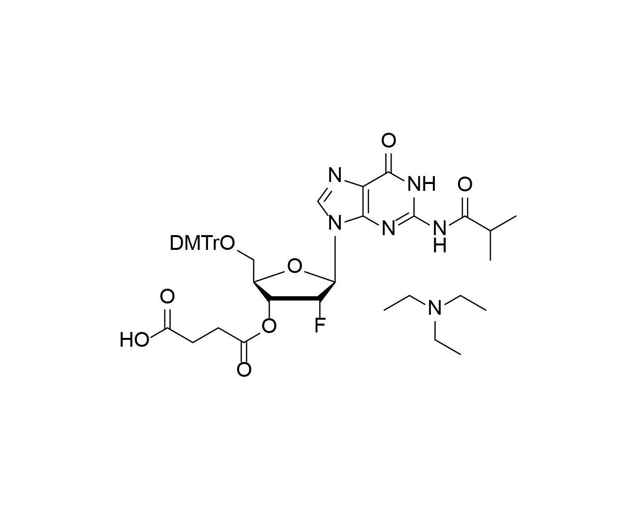 DMTr-2'-F-dG(iBu)-3'-succinate, TEA salt