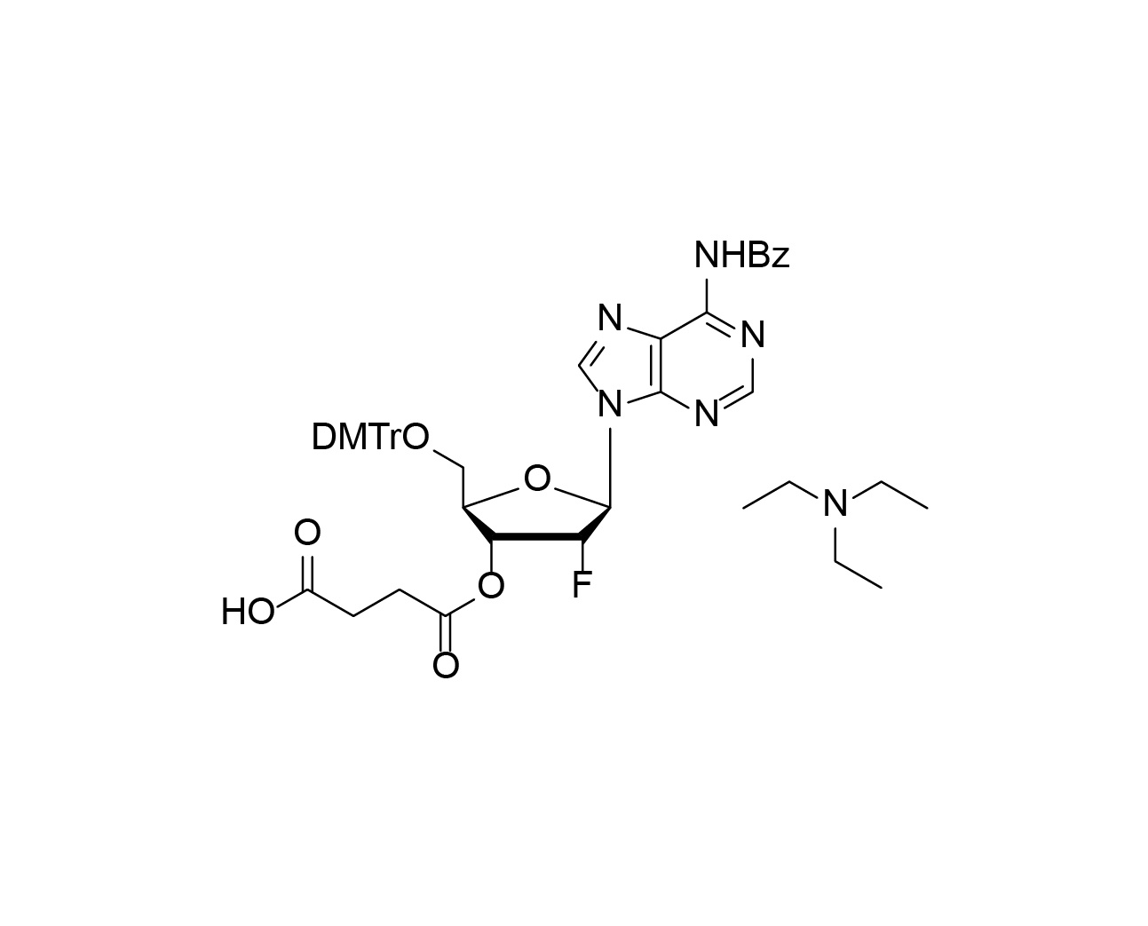DMTr-2'-F-dA(Bz)-3'-succinate, TEA salt