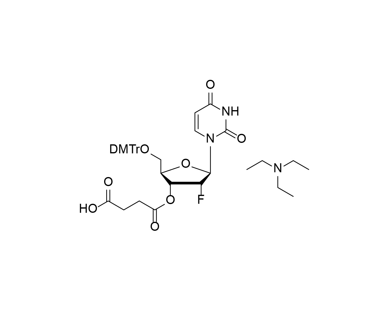 DMTr-2'-F-dU-3'-succinate, TEA salt