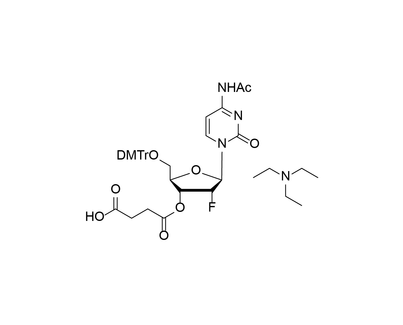 DMTr-2'-F-dC(Ac)-3'-succinate, TEA salt