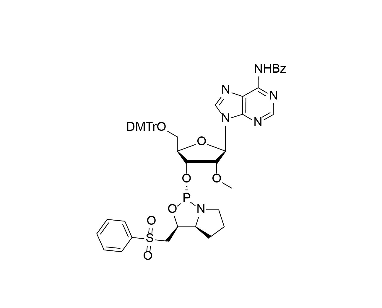 DMTr-2'-O-Me-rA(Bz)-3'-(L)-PSM-Phosphoramidite