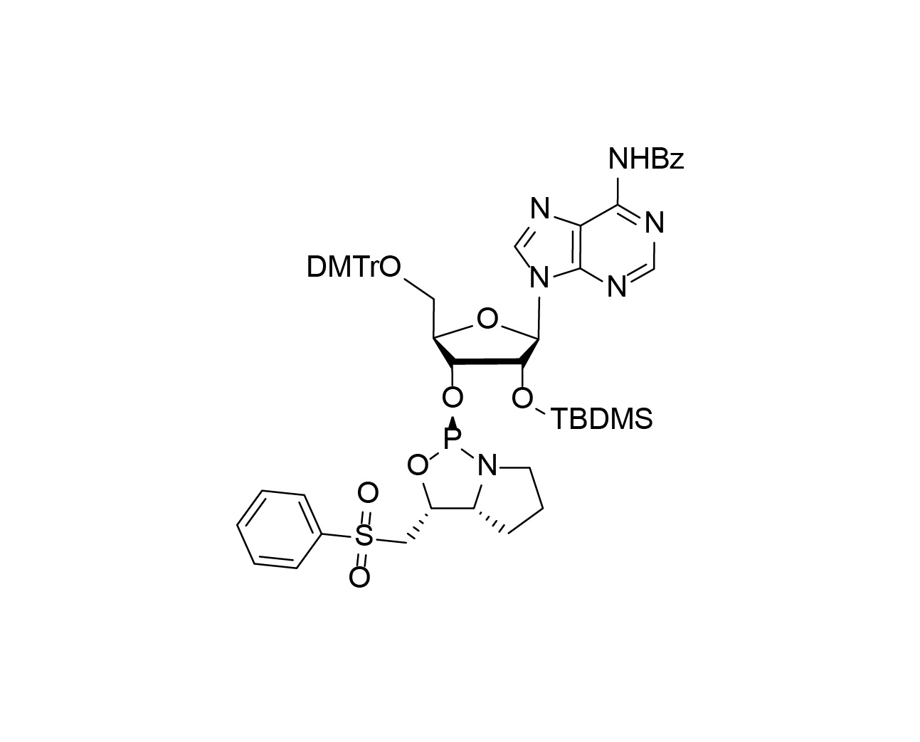 DMTr-2'-O-TBDMS-rA(Bz)-3'-(D)-PSM-Phosphoramidite