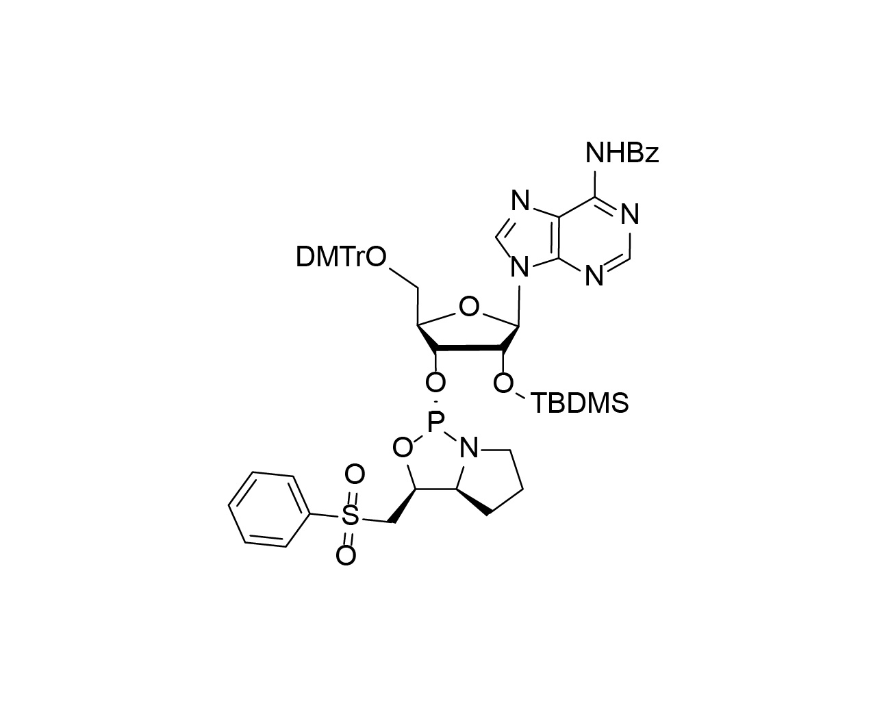DMTr-2'-O-TBDMS-rA(Bz)-3'-(L)-PSM-Phosphoramidite