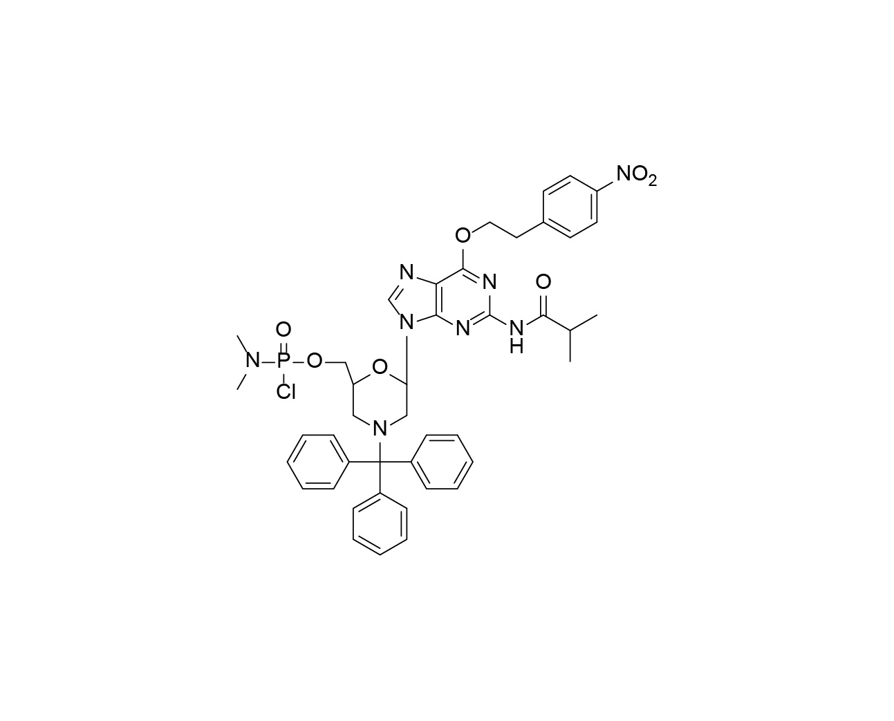 O6-NPE-N2-iBu protected G PMO Monomer