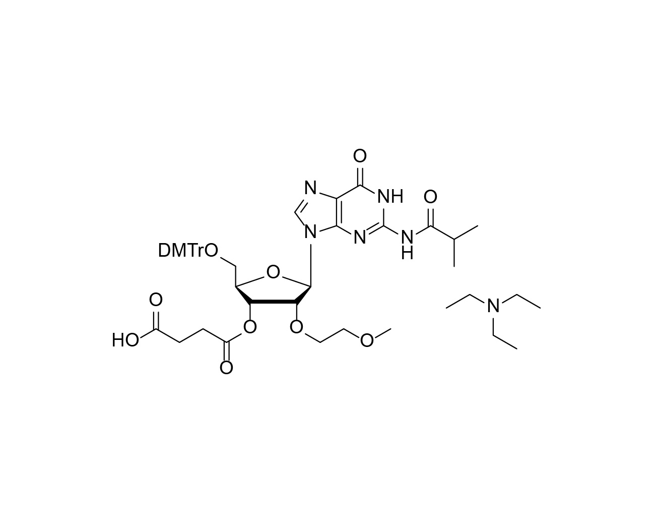 5'-DMTr-2'-O-MOE-rG(iBu)-3'-succinate,TEA salt