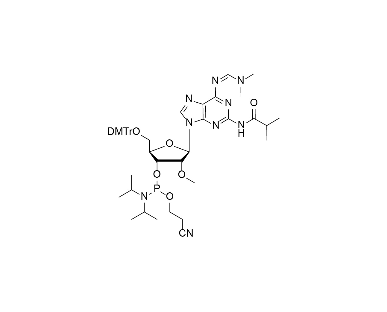 DMTr-2'-O-Me-N2-iBu-N6-dmf- 2-amido-rA-3'-CE-Phosphoramidite