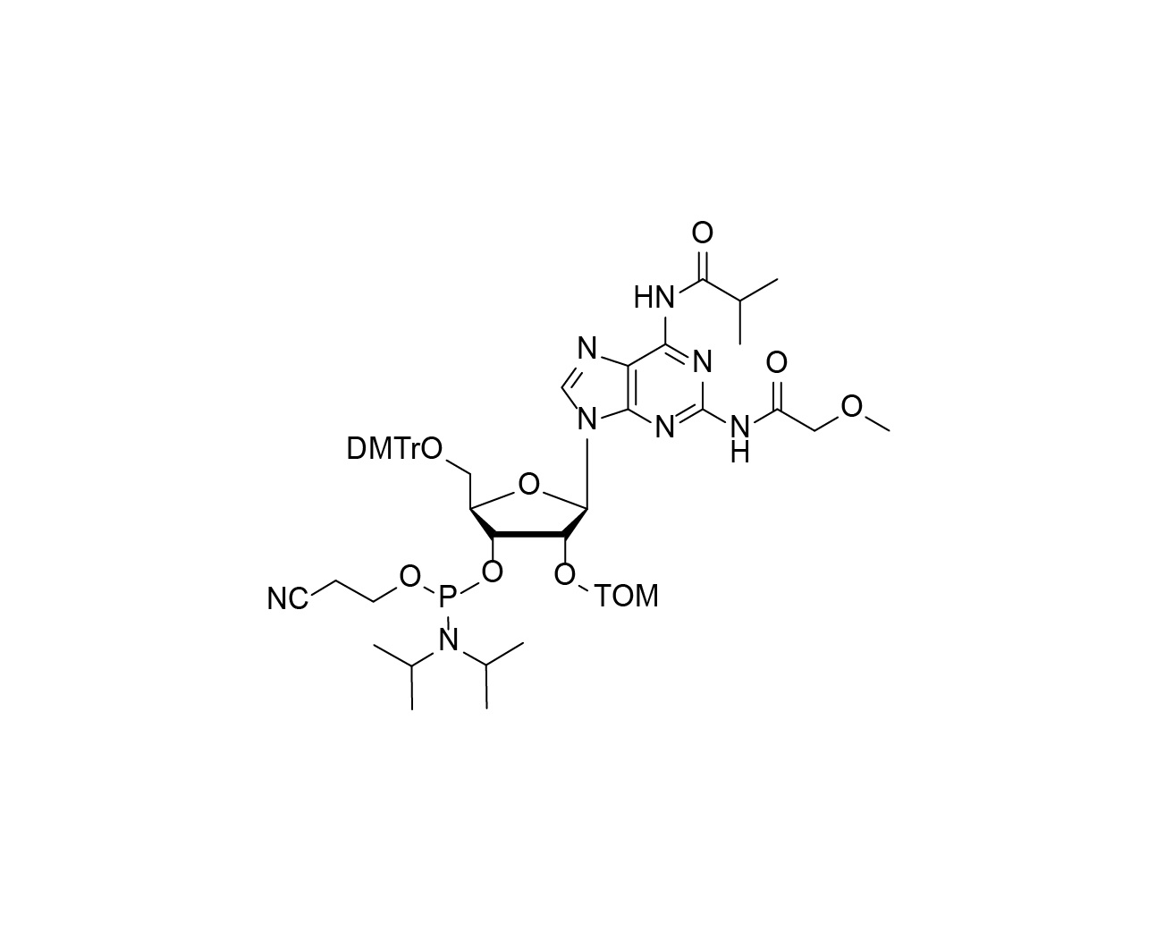DMTr-2'-O-TOM-N2-MeOAc-N6-iBu-rA-3'-CE-Phosphoramidite