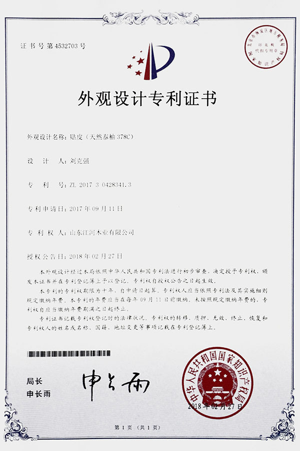 Design Patent Certificate