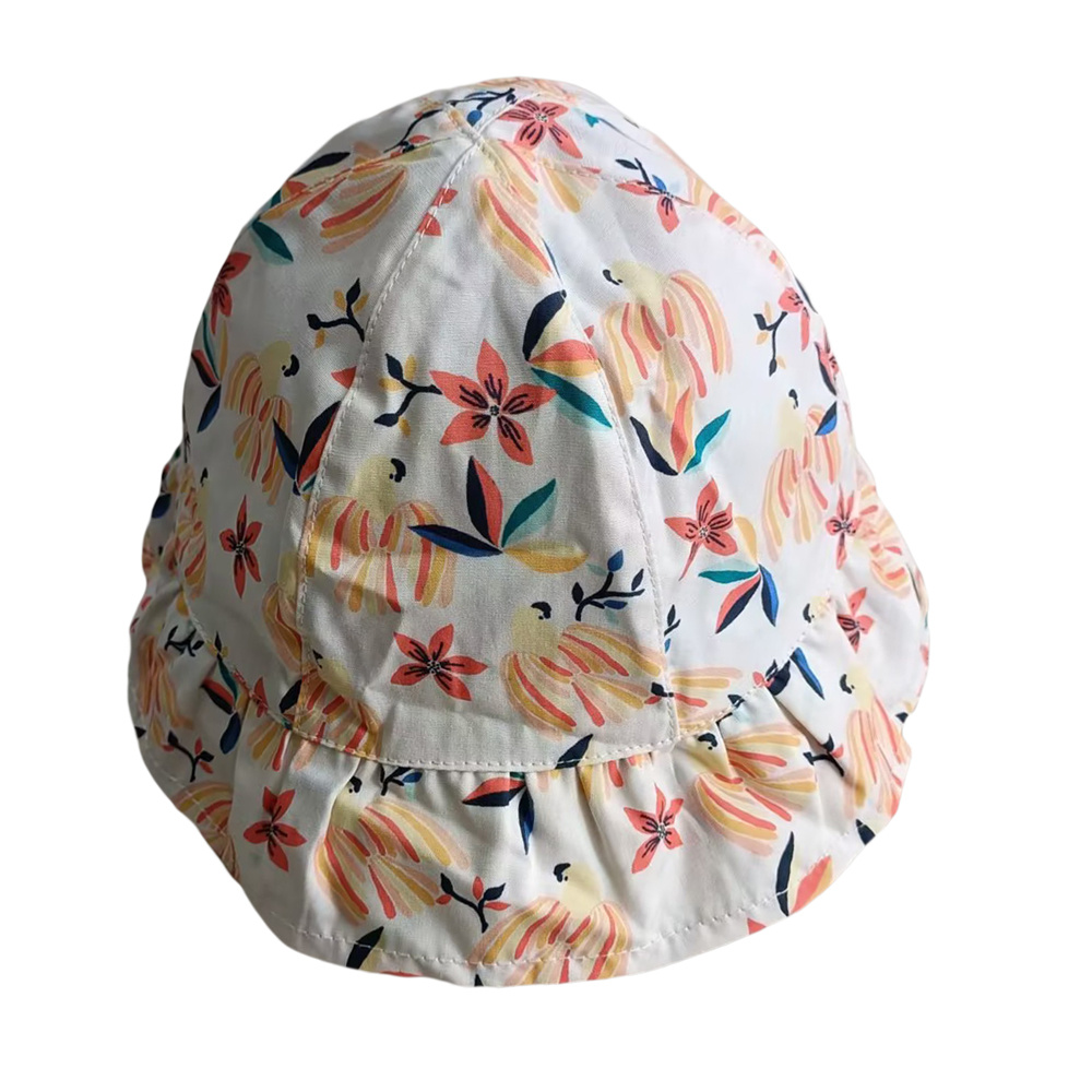 100% cotton sheet bucket hat supplier with allover printing for kids girl