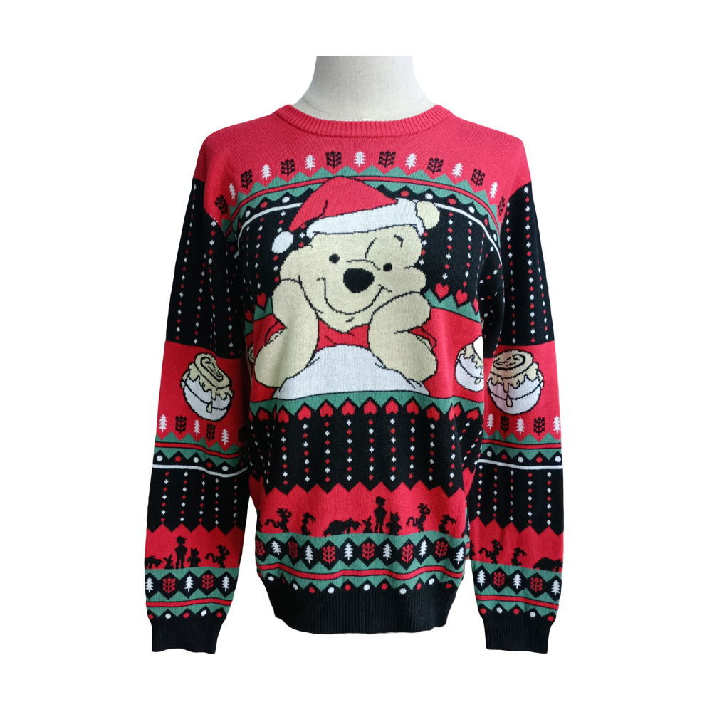 Winnie The Pooh Girl Jacquard Knitted Winter Female Pullover/Sweater