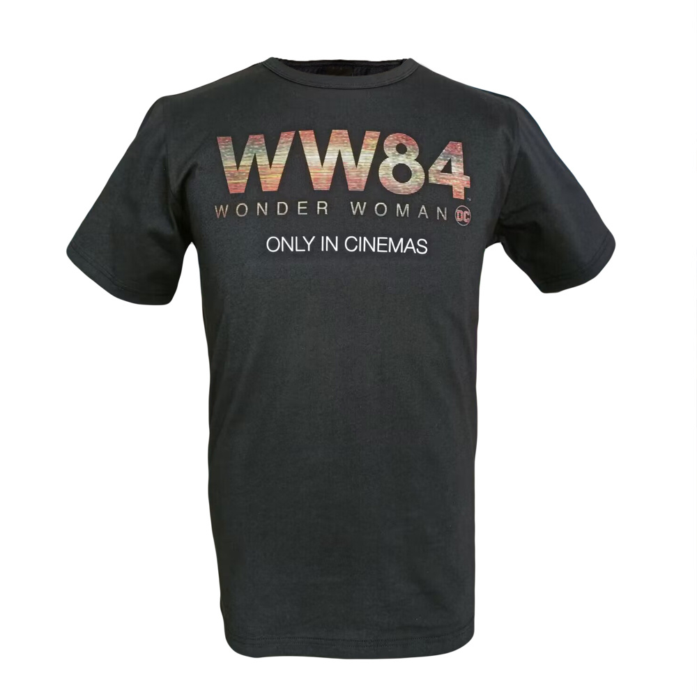 Black Cotton Short Sleeve Tee with Customized digital printed logo