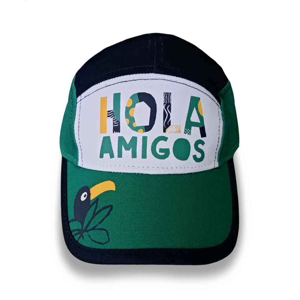 100% cotton twill wholesale kids baseball caps with allover imprint logo