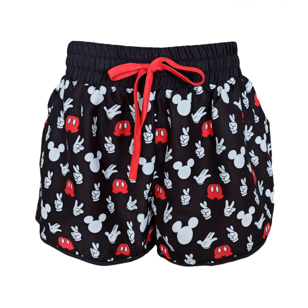 Polyester Sublimation Printed Mickey Mouse Hands Girl/Female Boardshorts with pockets