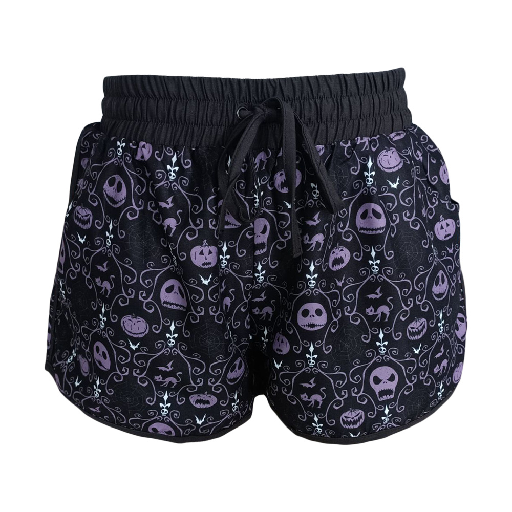 Polyester Sublimation Printed NBCH Purple Pumpkin Girl/Female Boardshorts with pockets