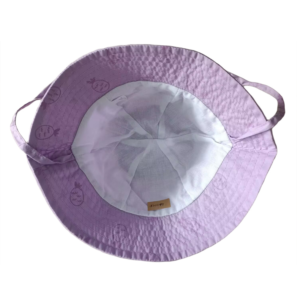 100% cotton sheet bucket hat supplier with allover printing and linning for kids girl
