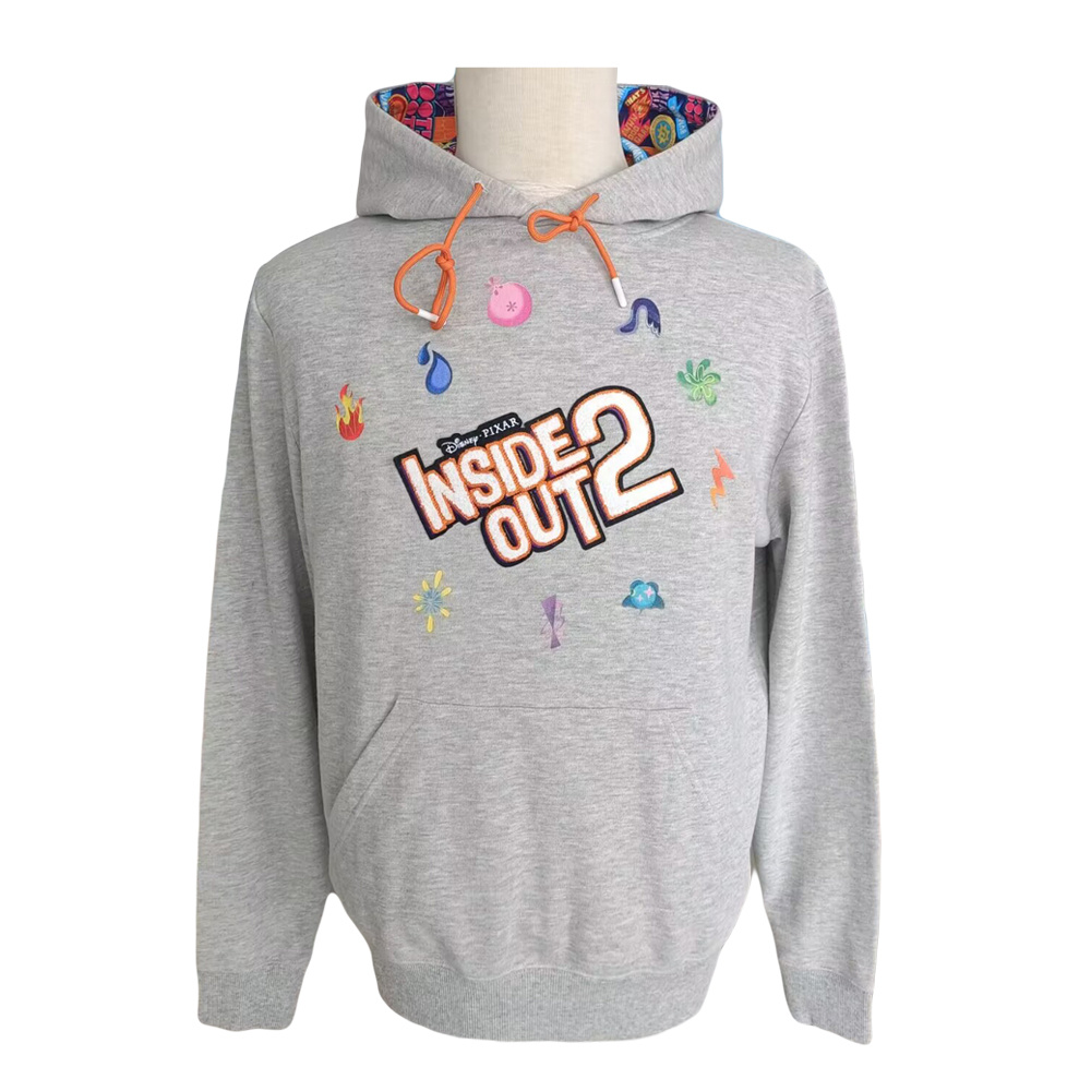2024 New Round Neck Long Sleeve Printed and Chenille Embroidery Inside Out2 Hoodie for Men and Women