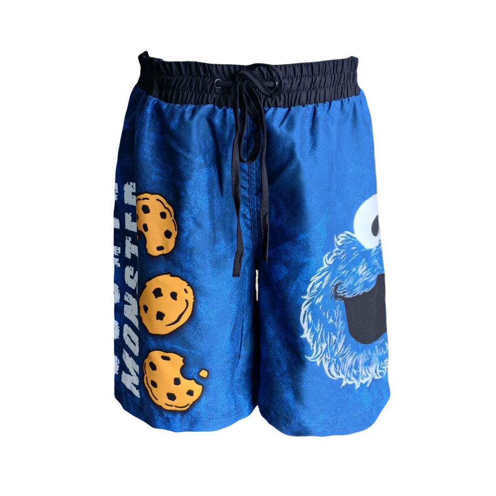 100% polyester Sublimation Printed Sesame Street Outlines Male Boardshorts