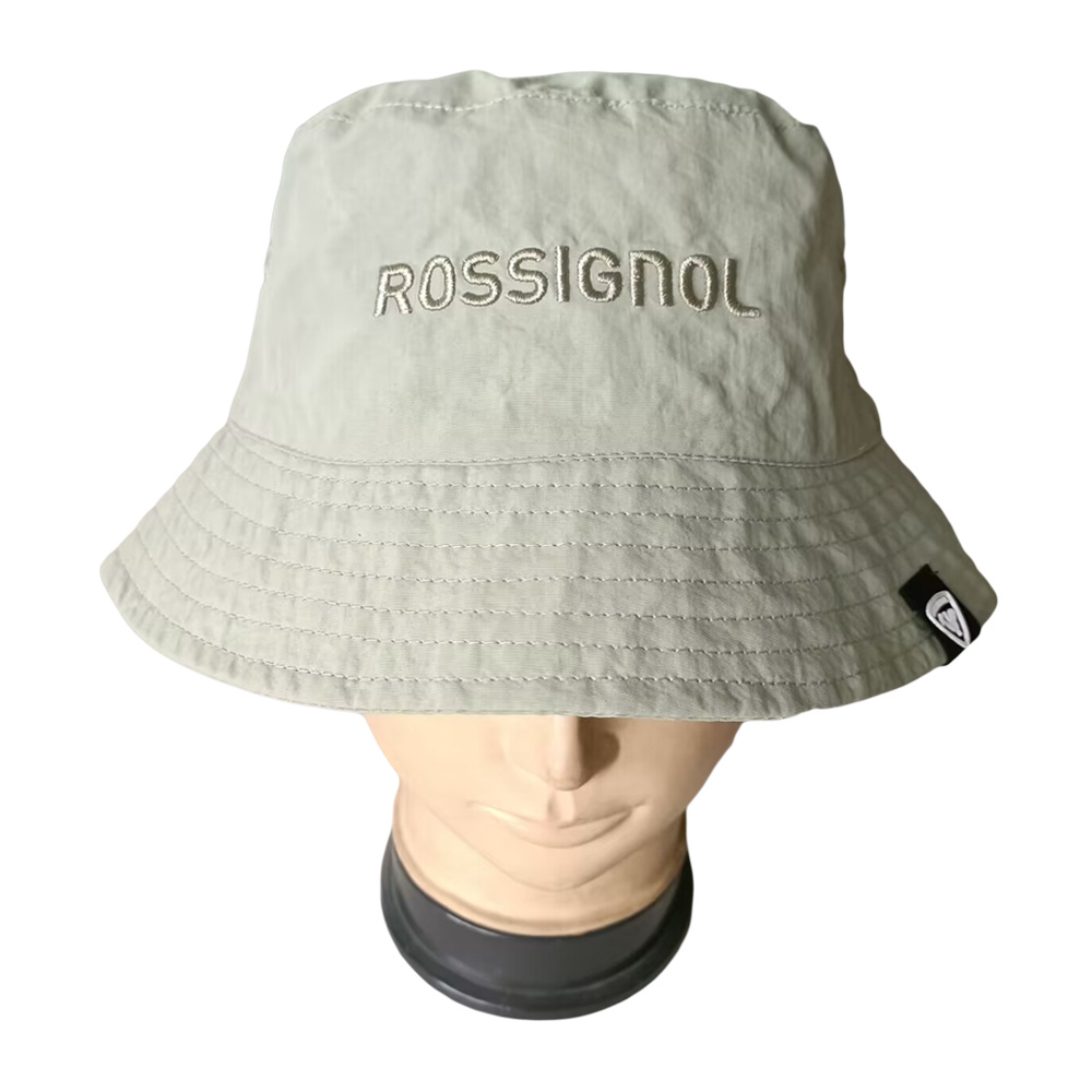 100% polyester bucket hat wholesale with flat embroidery logo and woven tag