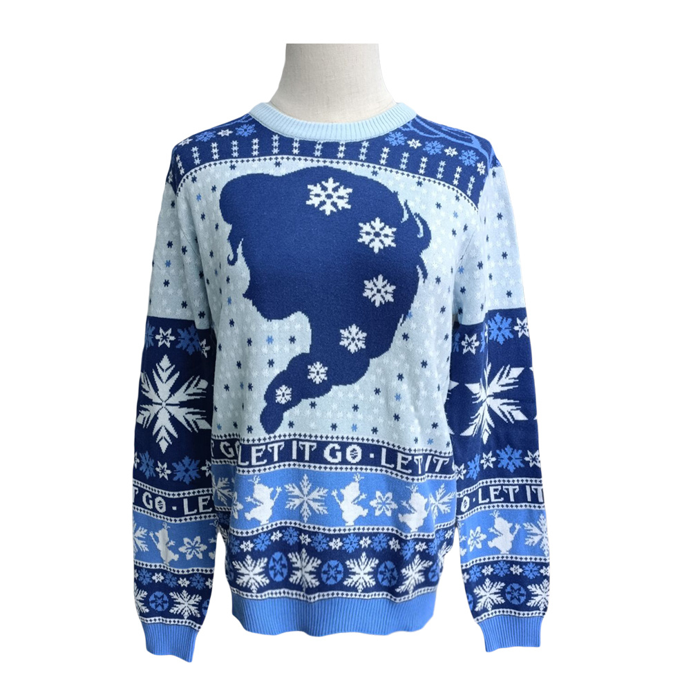 Frozen Elsa Girl Jacquard Knitted Winter Female Pullover/Sweater