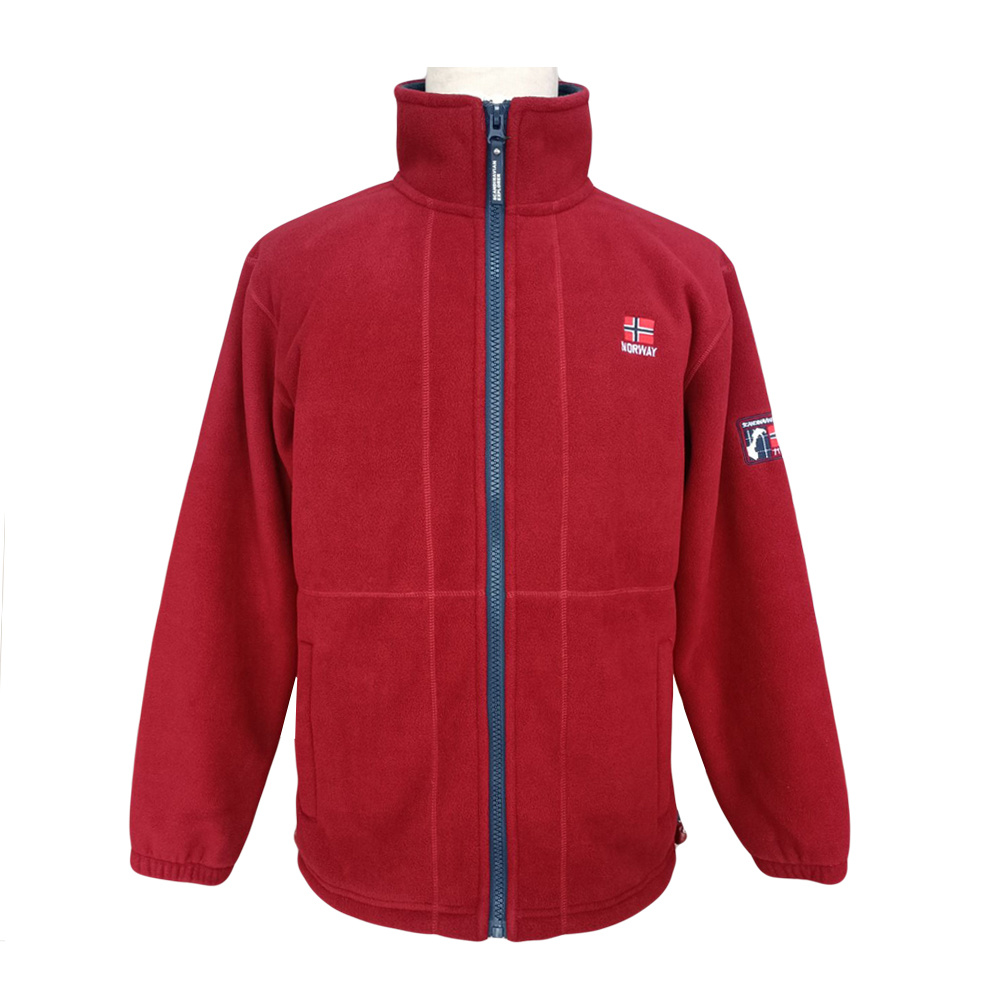 Unisex Outdoor Zipper Collar Fleece Thermal Winter Claret Fleece Jacket