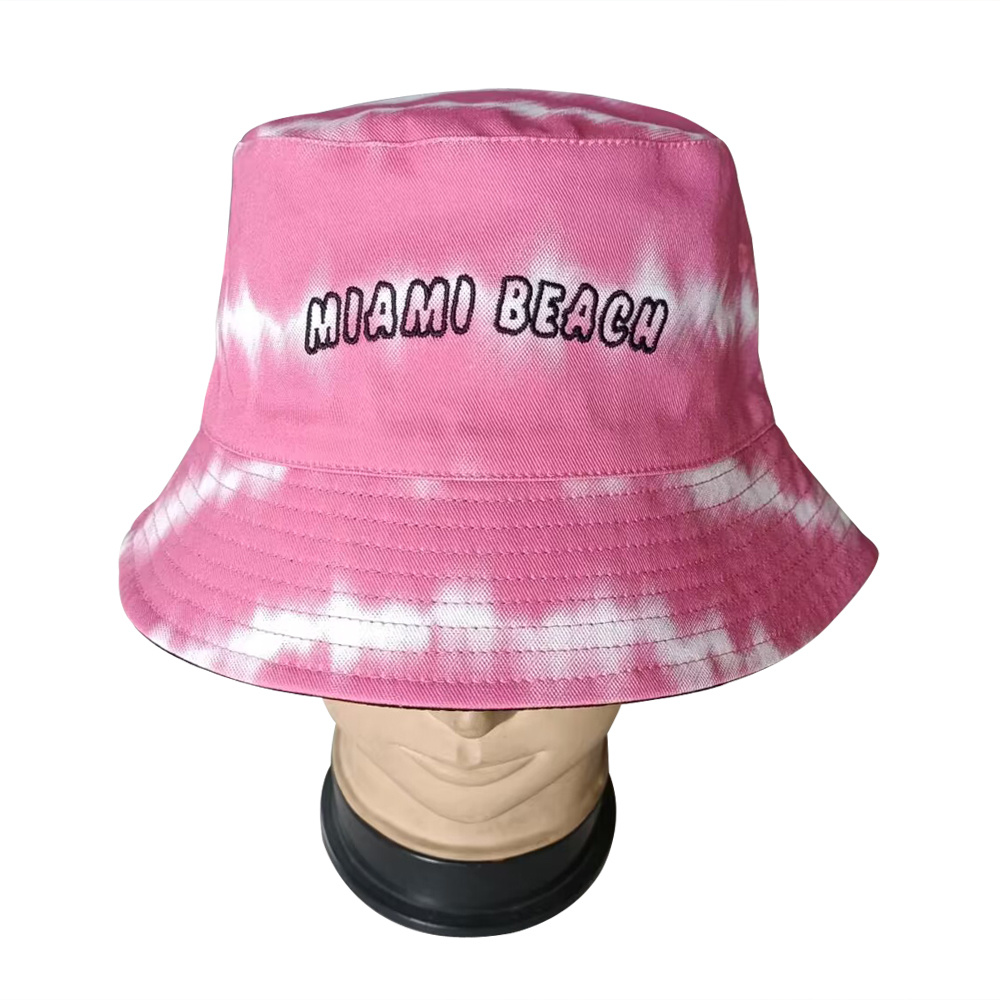 100% cotton twill reversible bucket hat wholesale with oneside printing and another side solid color