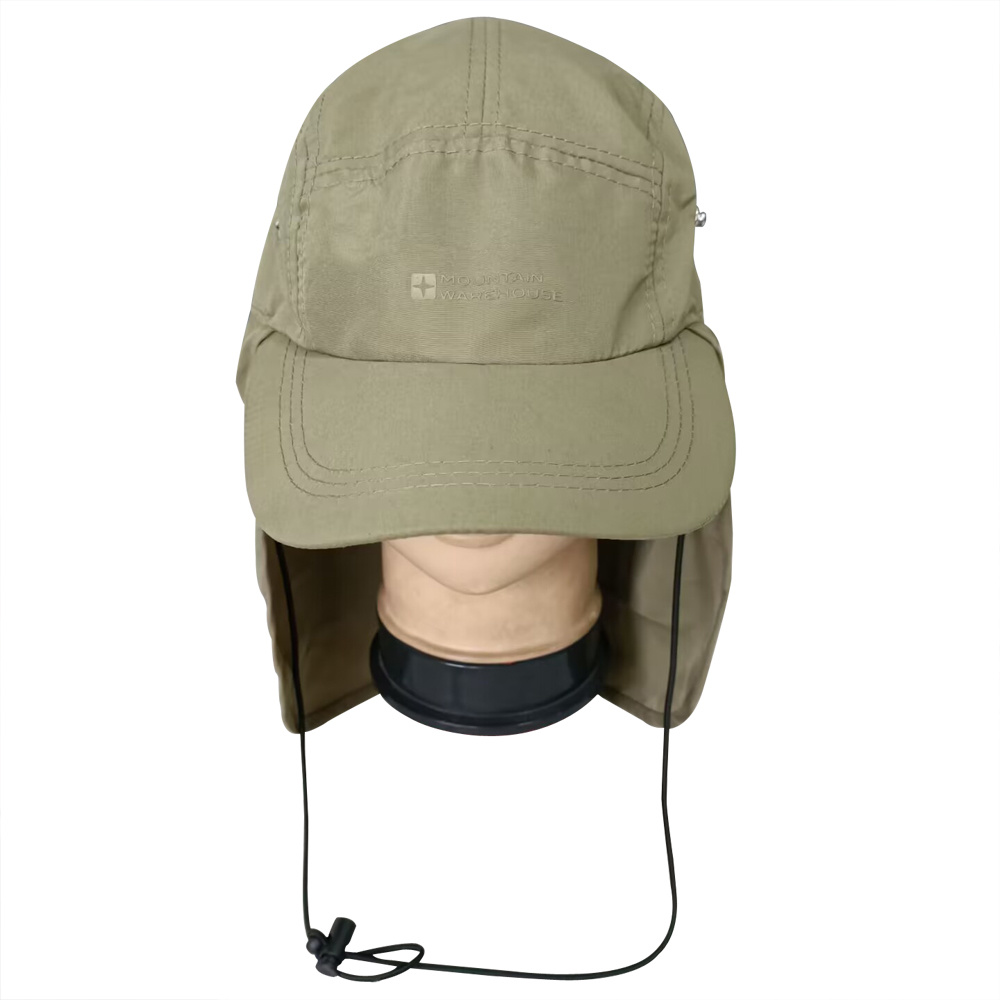 100% polyester wholesale caps with flap and rubber printing on front