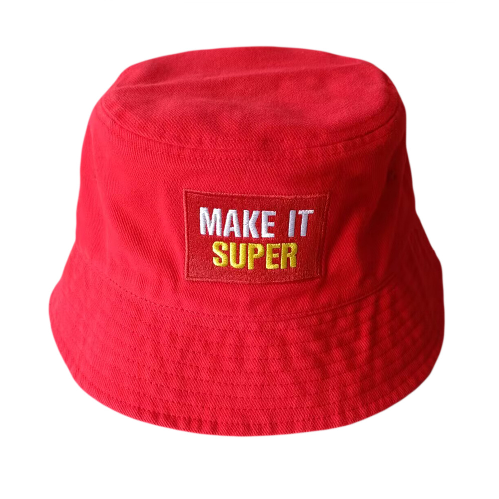 100% cotton twill bucket hat wholesale with flat embroidery logo