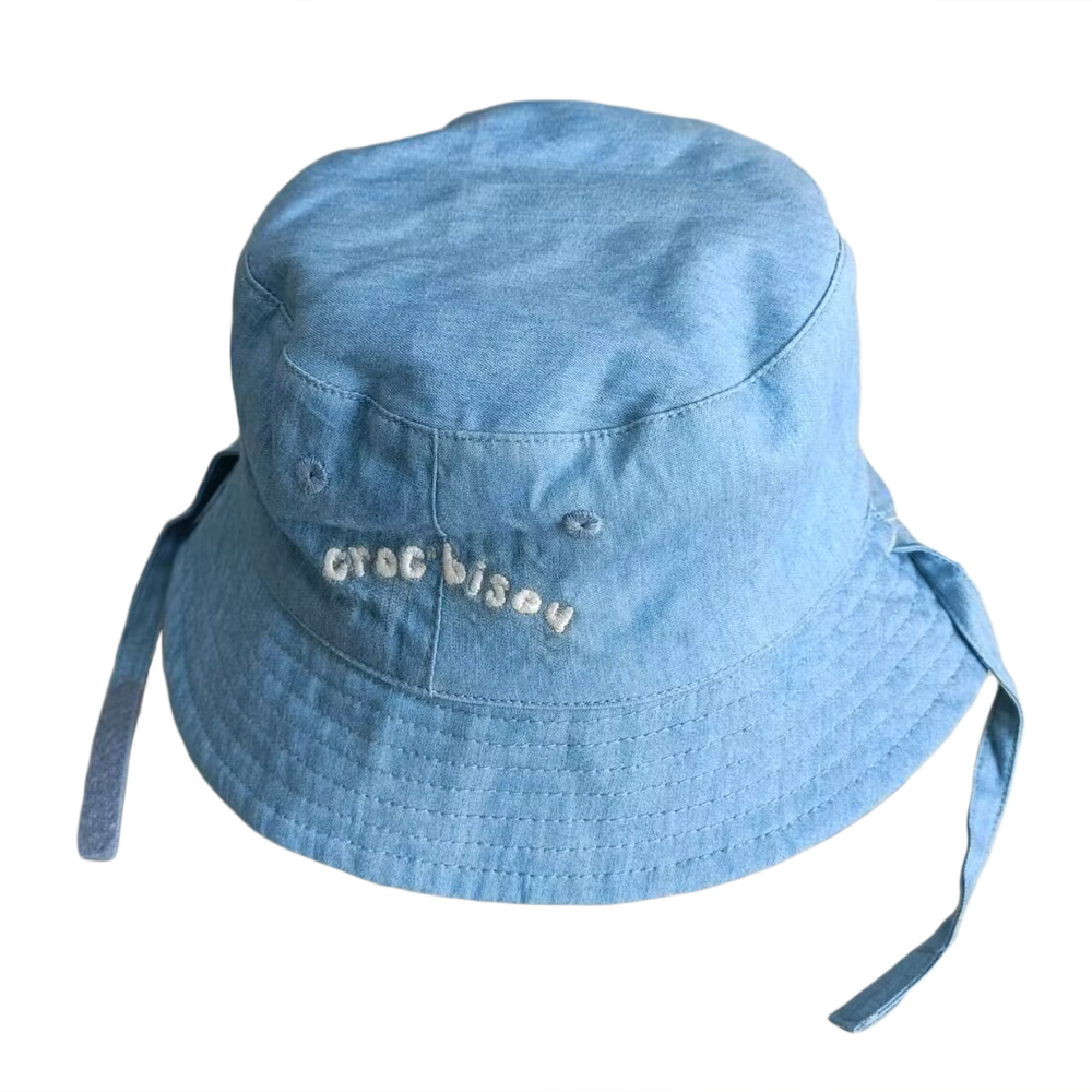 100% cotton reversible custom bucket hats wholesale with allover printing and embroidery for kids girl with woven patch