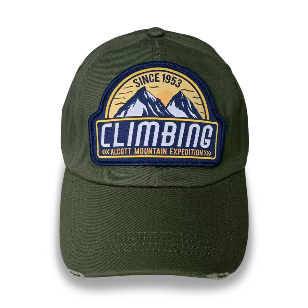 100% cotton twill wholesale baseball caps with washed effect and woven patch