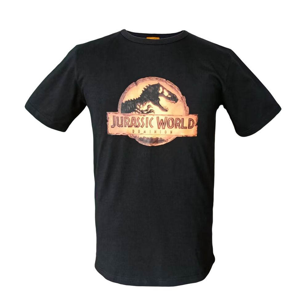 Black Cotton Short Sleeve T-shirt with digital print