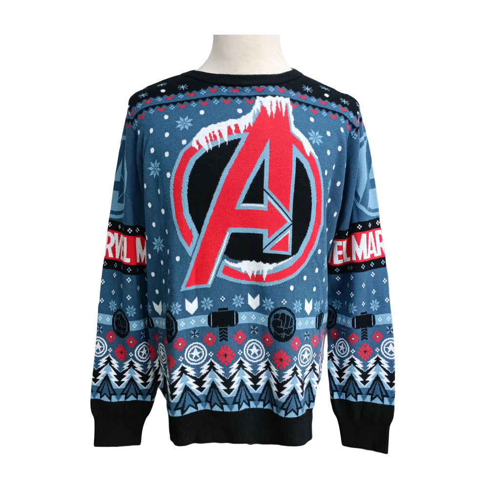 Men's Avengers Snowy Jacquard Knitted Winter Male Pullover/Sweater