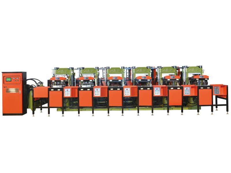Full automatic rubber sole compression molding machine (with middle plate open device)