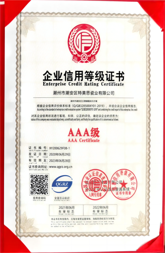 Enterprise Credit Raitng Certificate