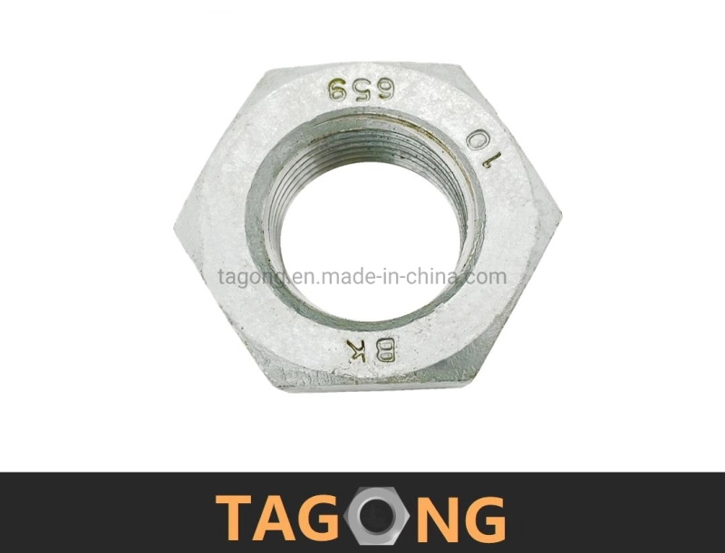 High Strength Hex Nuts ISO4032 Class6 HDG M20 Carbon Steel Material