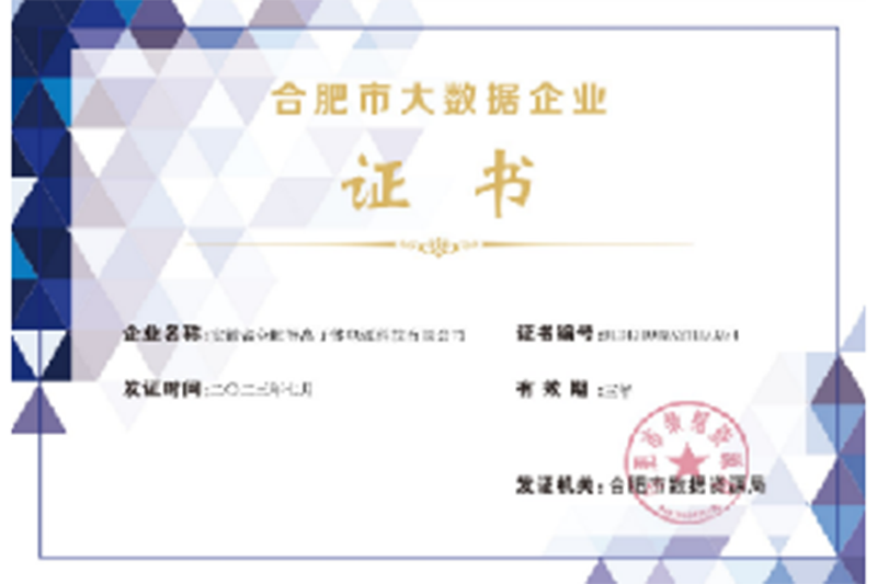 合肥市大數據企業證書
